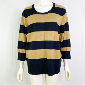 Lands End Pima Cotton Sweater Striped Sz 2x